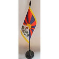 Tibet Table Flag 4' X 6' - Tibetan-Buddhist Desk Flag 15 X 10 Cm - Black Plastic Stick And Base - Az Flag