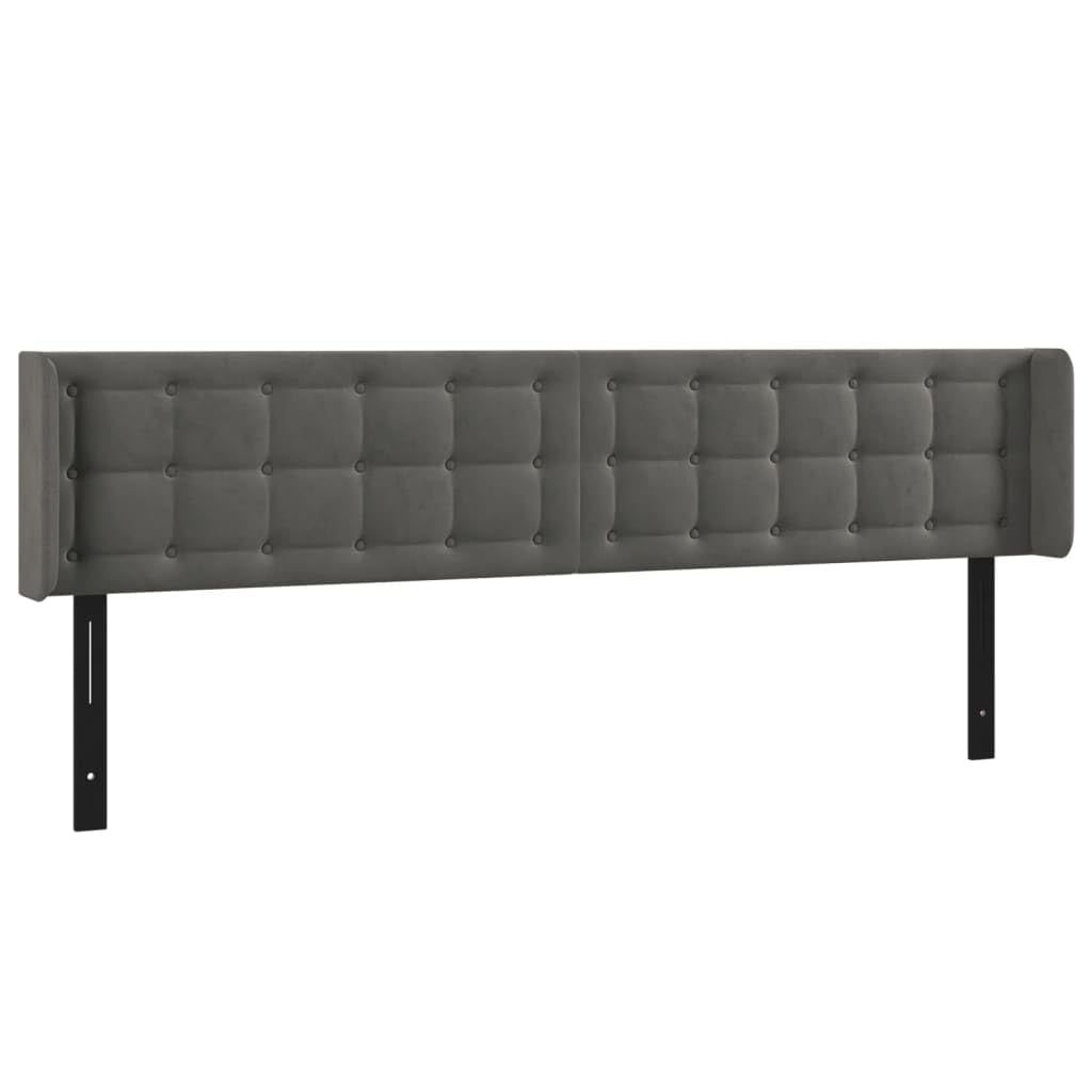 vidaXL Headboard, Upholstered Headboard for Bed Home, Bed Headboard with Ears, Bedroom Furniture, Dark Gray 79.9"x6.3"x30.7"/34.6" Velvet