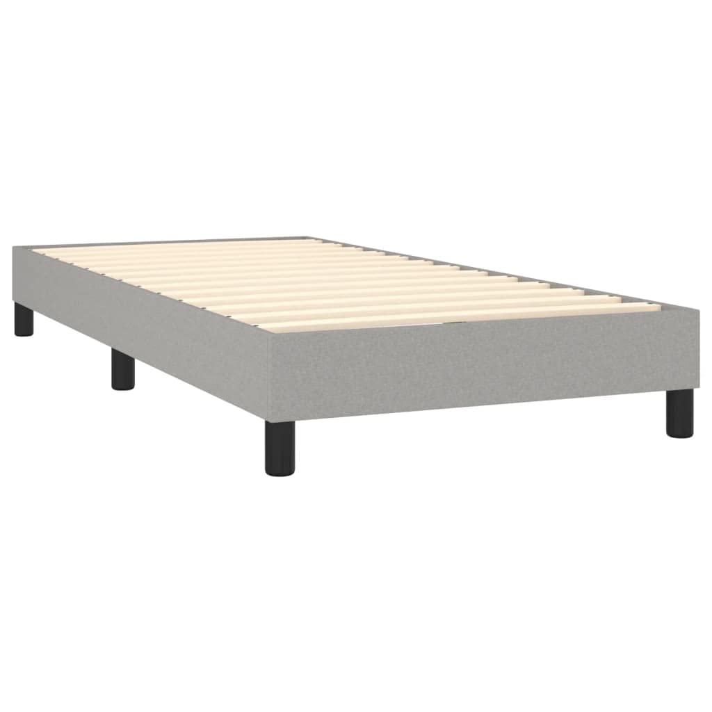 Vidaxl Box Spring Twin Bed Frame - Light Gray 39.4&quot;X74.8&quot; - Durable Plywood And Engineered Wood Construction - Mattress Friendly - Modern Design