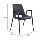 Zuo Desi Dining Chair Black