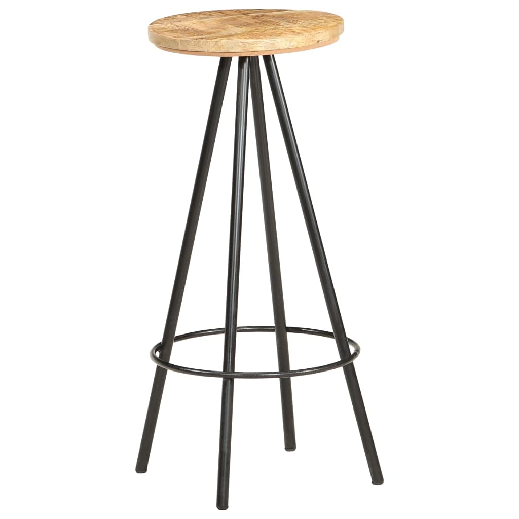 FAMIROSA Bar Stools 4 pcs Rough Mango Wood