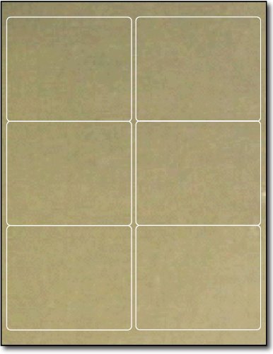 Gold Foil Label 4' X 3 1/3' For Laser Printers - 10 Sheets / 60 Labels
