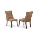 East West Furniture MLFO5-MAH-47 5 Piece Dinette Set Includes a Rectangle Dining Room Table with Butterfly Leaf and 4 Light Sable Linen Fabric Upholstered Chairs, 36x54 Inch, Mahogany