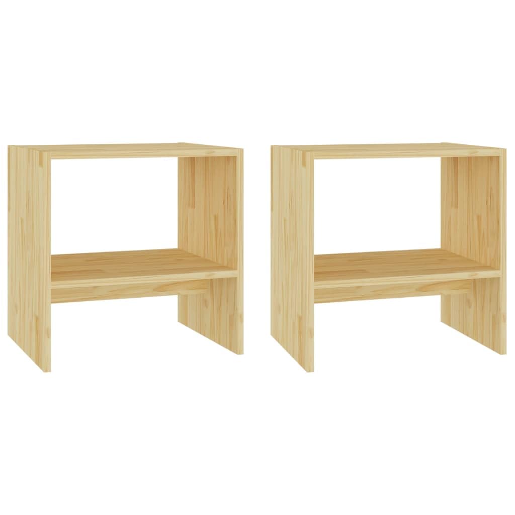 vidaXL Bedside Cabinets 2 pcs 15.7&quot;x12&quot;x15.7&quot; Solid Wood Pine