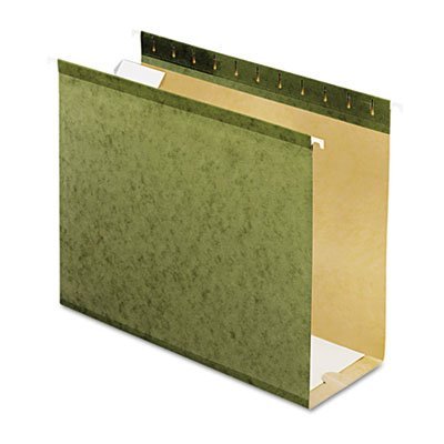 Reinforced 4' Extra Capacity Hanging Folders, Letter, Standard Green, 25/Box