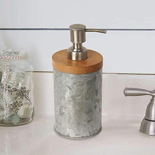 Nu-Steel Cft6H Confetti Collection Lotion Dispenser, Perfect For Home & Bathroom Accessories, Galvanised Sheet And Wood
