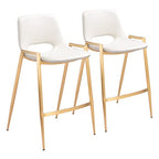 Zuo Desi Counter Stool White & Gold