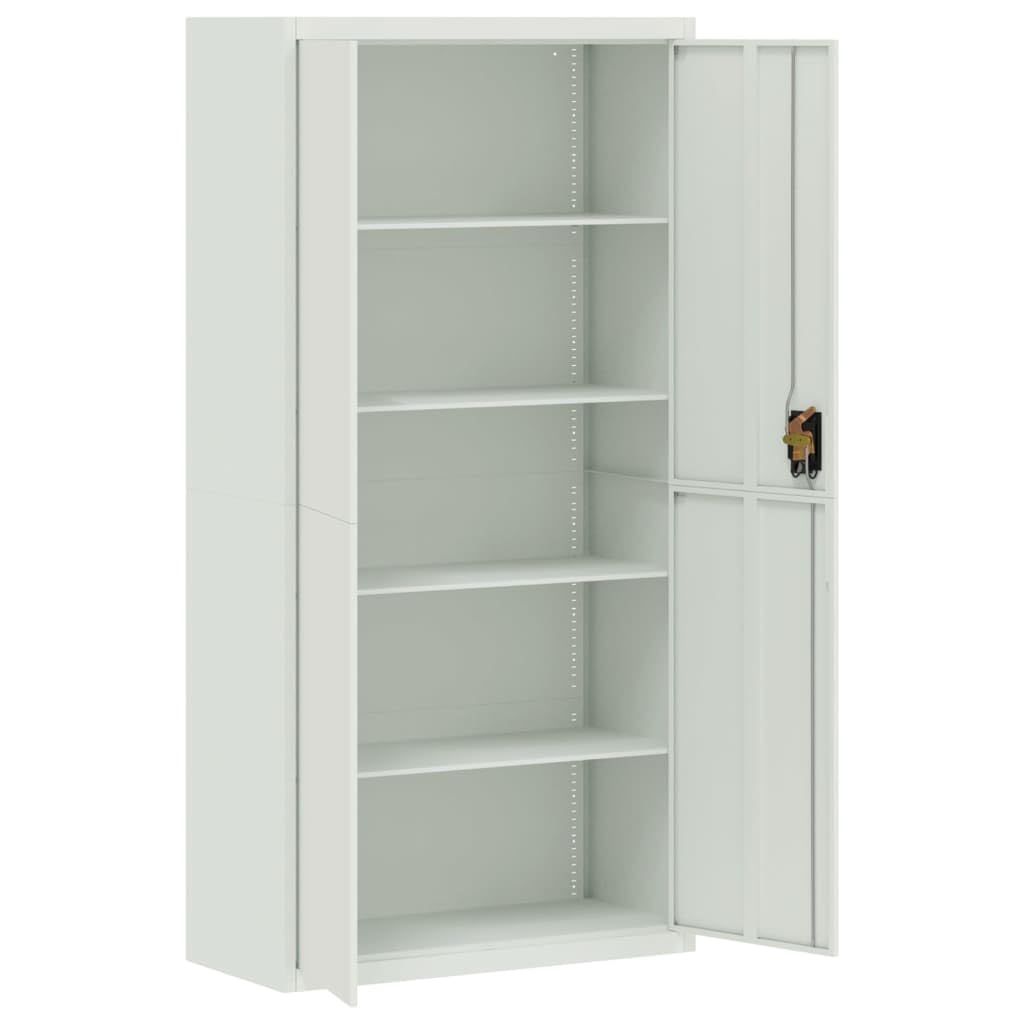 vidaXL Storage cabinet light grey 90x40x180cm steel