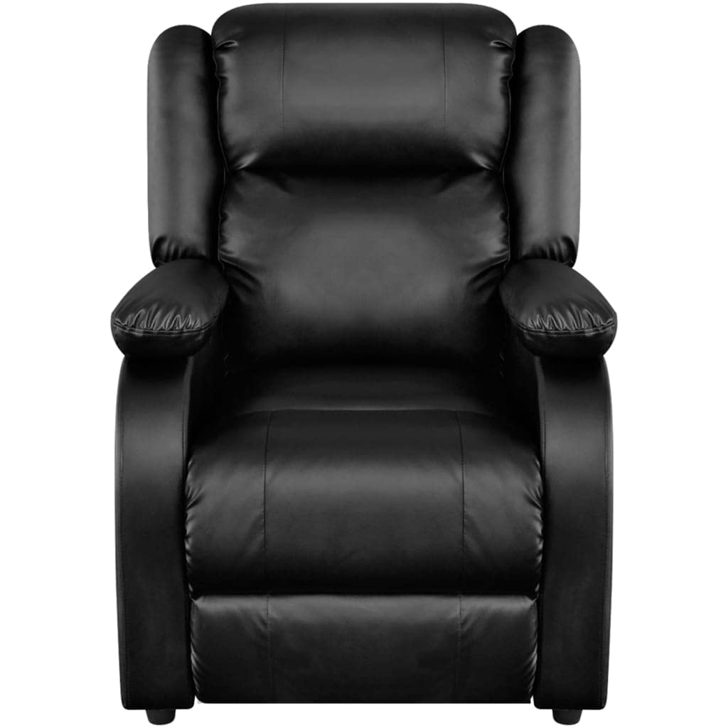 vidaXL Comfortable Massage Recliner with Adjustable Backrest and Footrest - Luxurious Cappuccino Faux Leather - Vibration Function - Easy Assembly - Durable and Convenient Design