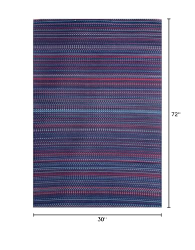 Mad Mats Geometric Outdoor Rug, Reversible Plastic Mat (6' X 9', Mix - Indigo Purple)