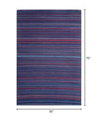 Mad Mats Geometric Outdoor Rug, Reversible Plastic Mat (6' X 9', Mix - Indigo Purple)