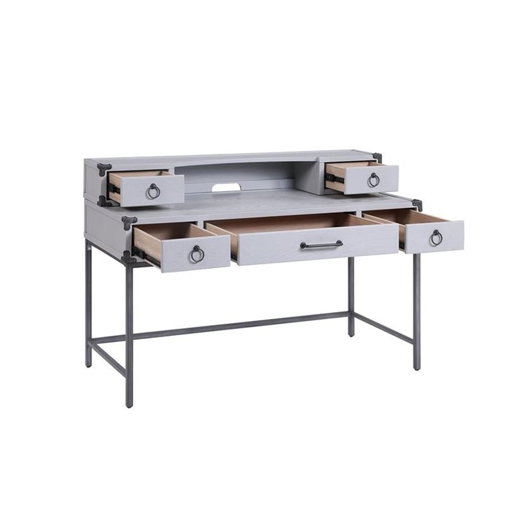 Acme Orchest 3-Drawer WoodenDesk Table in Gray