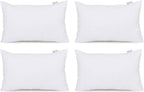 Acanva Throw Pillow Stuffer Inserts Decorative Rectangle Premium Sham Forms Cushion For Sofa Couch Chair, 12X24 Inch (Pack Of 4), White 4 Count