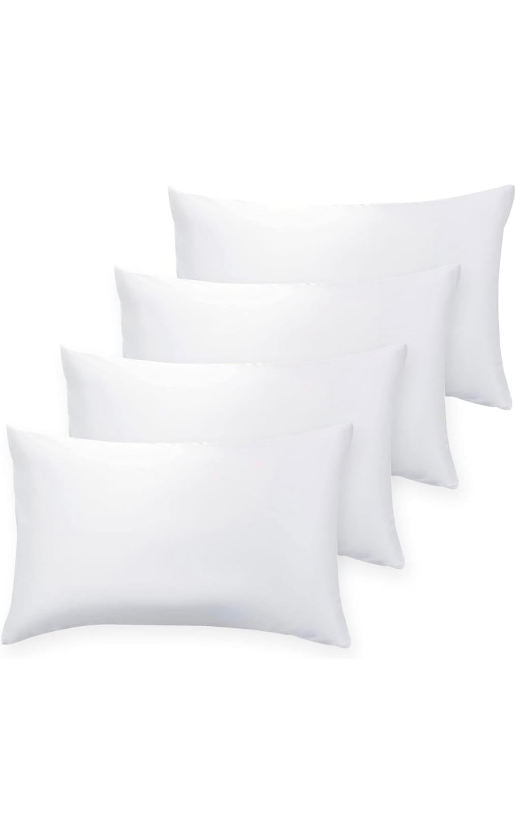 Quba Linen 18 X 18 Throw Pillow Insert - Pack Of 4 White, Down Alternative Pillow Inserts For Decorative Pillow Covers, Throw Pi