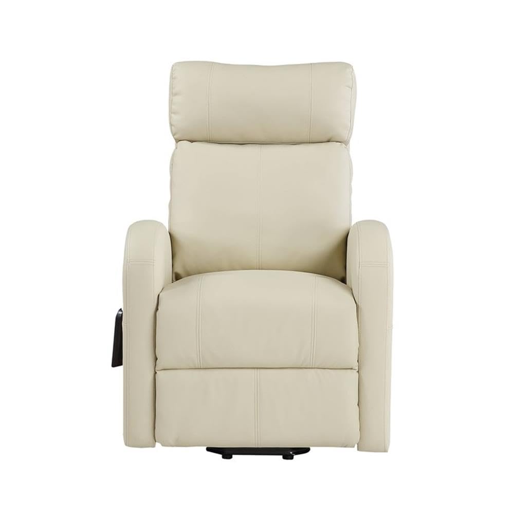 Acme Ricardo Faux Leather Upholstered Recliner with Power Lift in Beige