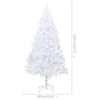 Vidaxl 8 Ft Green Artificial Christmas Tree With Extra-Thick Branches - Lifelike Pvc Christmas Tree With Sturdy Metal Stand - Indoor & Outdoor Use