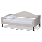 Baxton Studio Modern Full Size Daybed with Beige and Dark Brown Finish