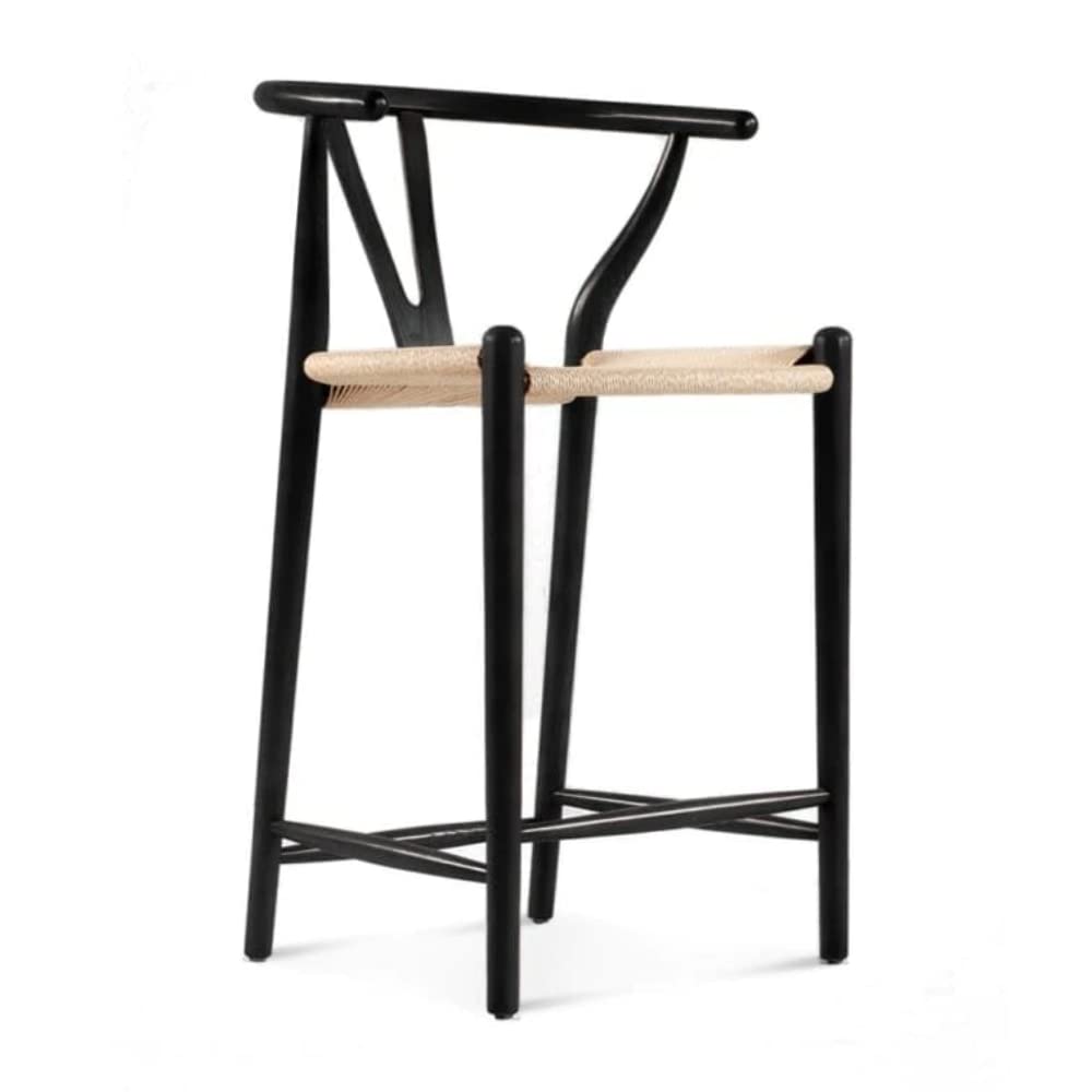 GFURN Dagmar Counter Stool - Black and Natural Cord