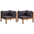 vidaXL Outdoor Solid Acacia Wood Corner Sofas with Dark Gray Cushions - Versatile, Robust, Weather-Resistant, and Comfortable - Ideal for Your Personalized Garden Lounge Set