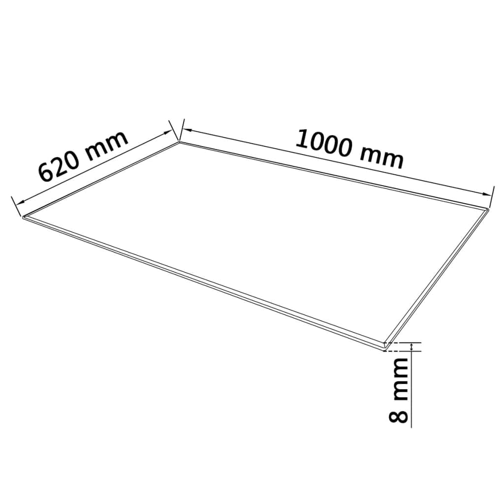 vidaXL Rectangular Table Top - Tempered Glass - Transparent - Ideal for Dining, Coffee, Garden Tables - Scratch-Resistant - Easy to Clean - 39.4&quot;x24.4&quot;