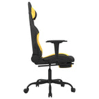 vidaXL Adjustable Gaming Chair with Footrest and High Backrest - Black and Yellow Polyester Fabric, Modern Office and Home Seating Solution
