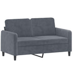 vidaXL Dark Gray Velvet Sofa Set with Sturdy Plywood & Metal Frame, Comfortable Padding - Includes Two and Three-Seater Sofas