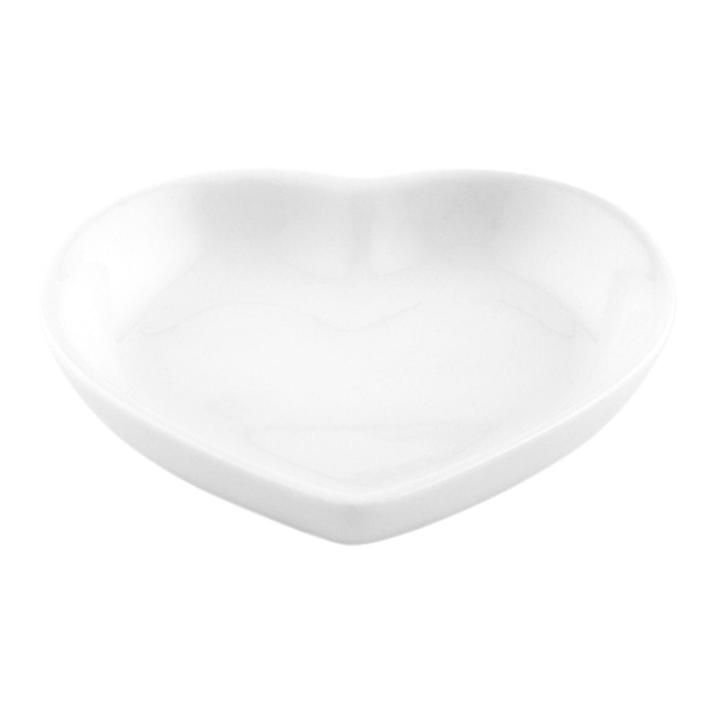 Restaurantware Porcelain Heart Mini Plates, 10 Reusable Dishwasher Safe Plates, 1 Oz, Microwavable, Oven-Ready, White, Ideal For