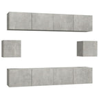 vidaXL 6 Piece TV Cabinet Set Concrete Gray Engineered Wood