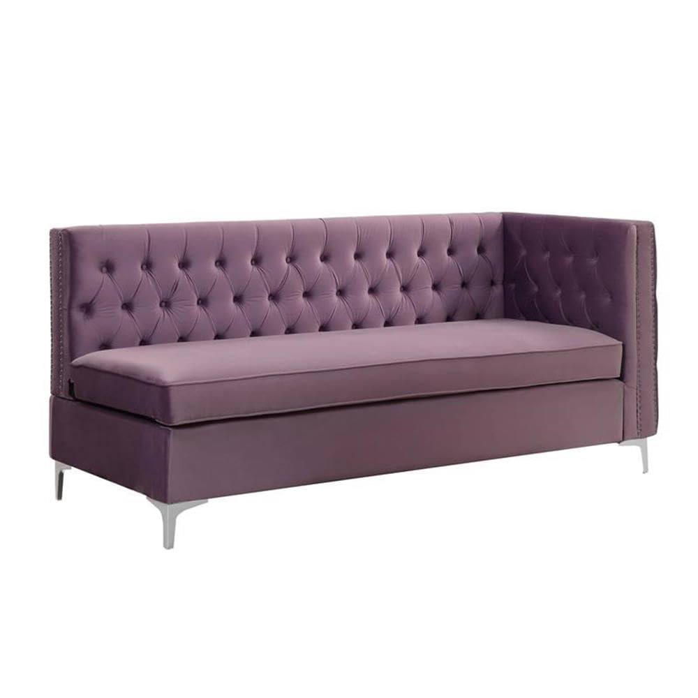 Acme Rhett Sectional Sofa in Purple Velvet