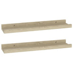 Wall Shelves -SKM Wall Shelves 2 pcs Sonoma Oak 15.7"x3.5"x1.2"
