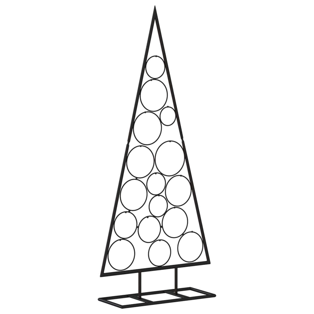 vidaXL Black Metal Christmas Tree for Decoration - DIY Decoration Allowed - Durable Steel Frame - Space Saving Design - Ideal for Indoor and Outdoor Festive Decor