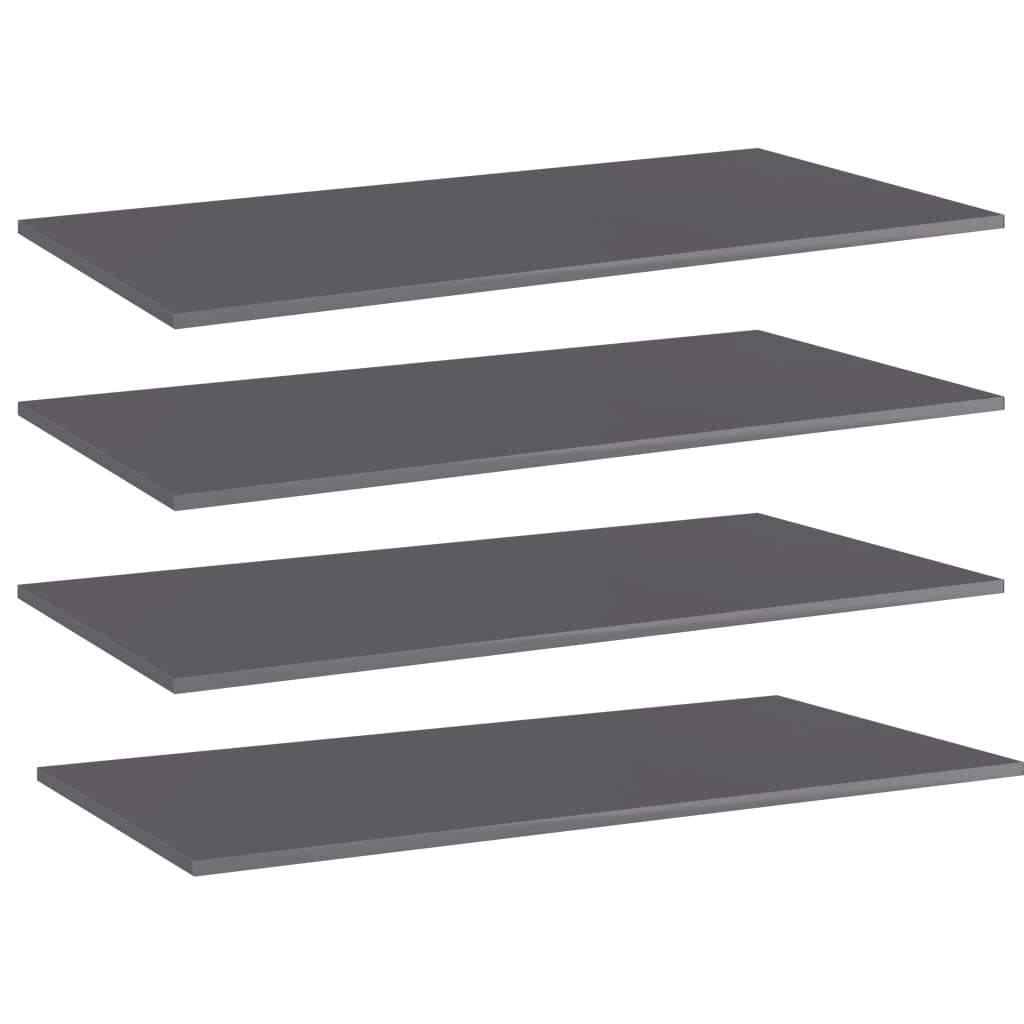 Keyur Bookshelf Boards, Floating Shelf Replacement Bookcase Units Organizer Shelf Panels Bookshelf Boards 4 pcs High Gloss Gray 31.5&quot;x7.9&quot;x0.6&quot; Chipboard