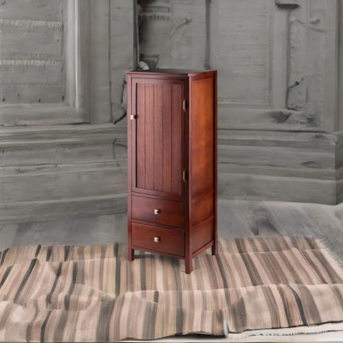 Ergode French Country Style Jelly Cupboard - Ample Storage, Walnut Finish