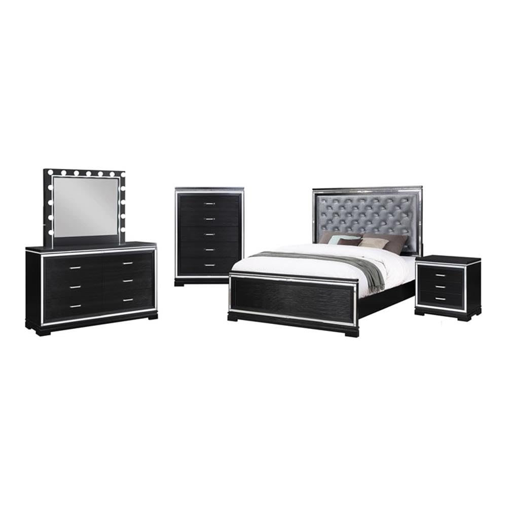 Coaster Cappola California King Bed 5-Piece Set, Black
