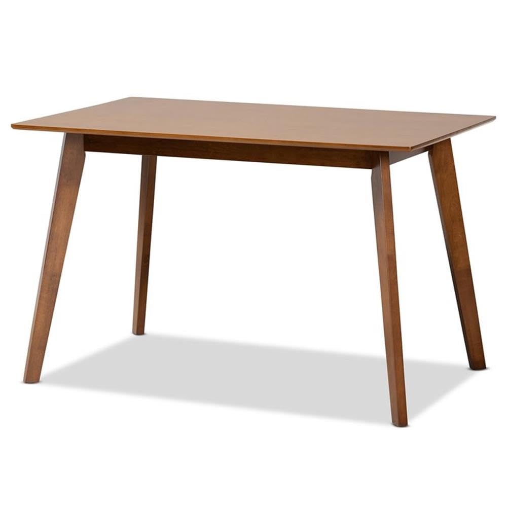 Baxton Studio Katya Mid-Century Modern Sand Fabric Upholstered and Walnut Brown Finished Wood 5-Piece Dining Set