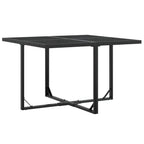 vidaXL Patio Dining Set - 5-Piece Outdoor Table and Chairs with Foldable Seats, Tempered Glass Top, UV-Resistant Textilene Fabric, Black for Garden, Backyard, Patio, Deck