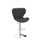 Roundhill Furniture Ellston Velvet Adjustable Swivel Barstools In Gray, Set Of 2, Grey