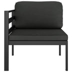 vidaXL Anthracite Sectional Corner Sofa 1 pc - Weather-Resistant Aluminum Patio Furniture with Removable Cushions, Suitable for Indoor and Outdoor Use