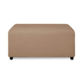 Purefit Super Stretch Soft Form Fit Ottoman Cover Rectangle - Ottoman Slipcovers For Foot Stool & Folding Storage Furniture For Living Room With Nonslip Elastic Bottom (Medium, Camel)