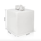 Bunusual White Tissue Box Cover - Modern Tissue Holder, Lacquer High Gloss Finish & Rounded Edges - Cube Square Box. Bathroom, D