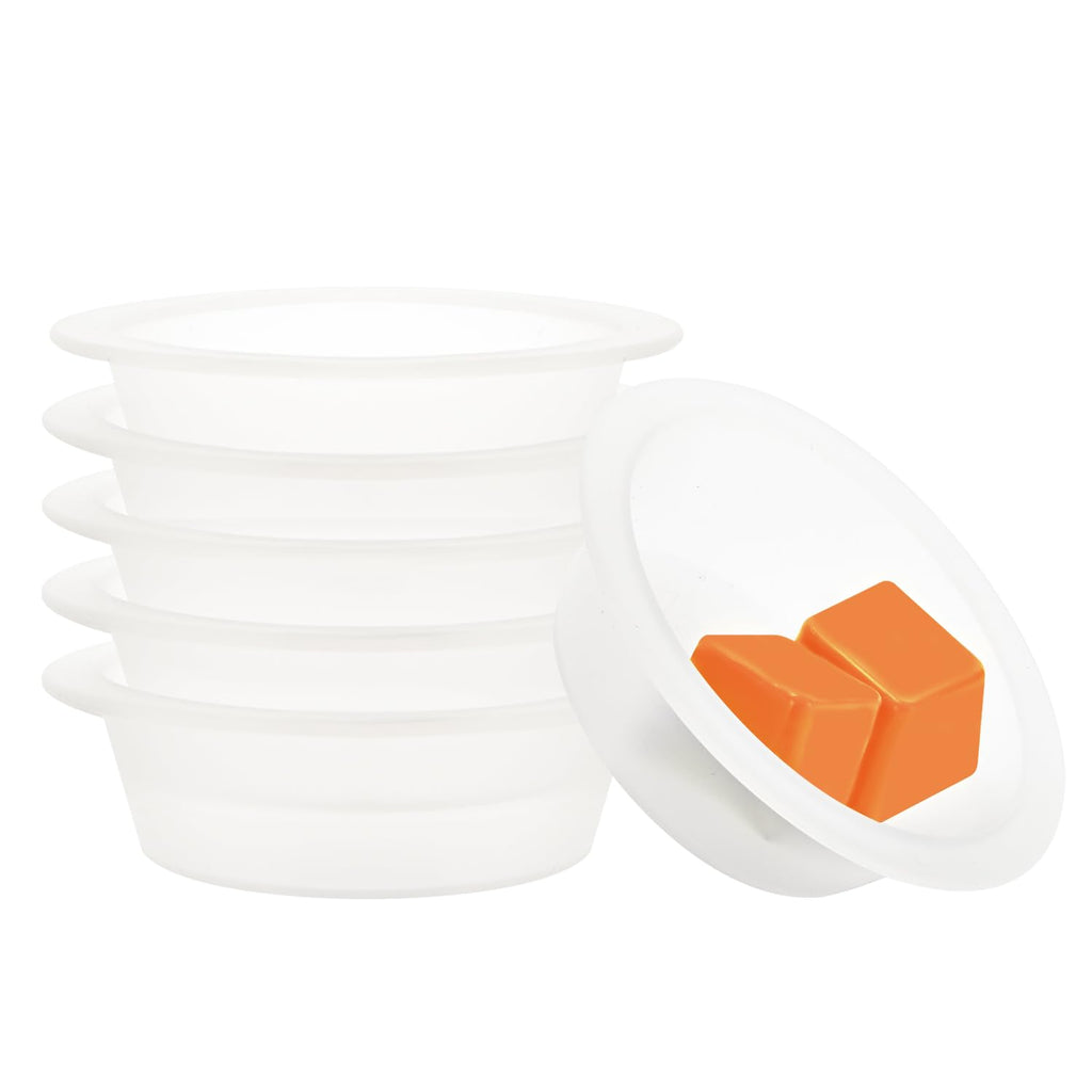 ASAWASA 6 Pcs Reusable Silicone Wax Melt Warmer Liners, Leakproof, No Mess, No Scrape, Non-Toxic, BPA Free, 2.48 in in Bottom Di