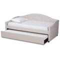 Baxton Studio Becker Modern and Contemporary Transitional Beige Fabric Upholstered Twin Size Daybed with Trundle