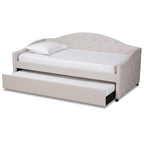Baxton Studio Becker Modern and Contemporary Transitional Beige Fabric Upholstered Twin Size Daybed with Trundle