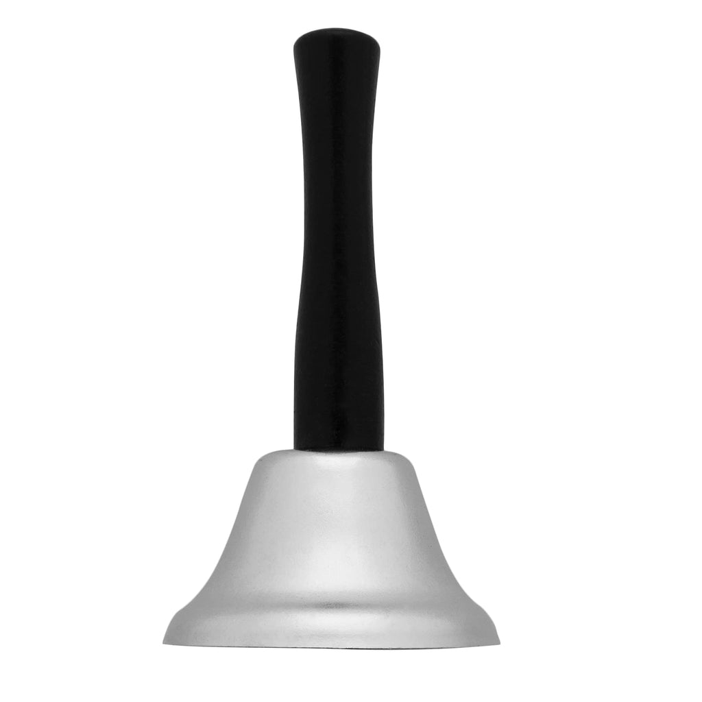 Super Z Outlet Silver Steel Tea Hand Bell For Wedding Events Decoration, Food Line, Alarm, Jingles, Ringing