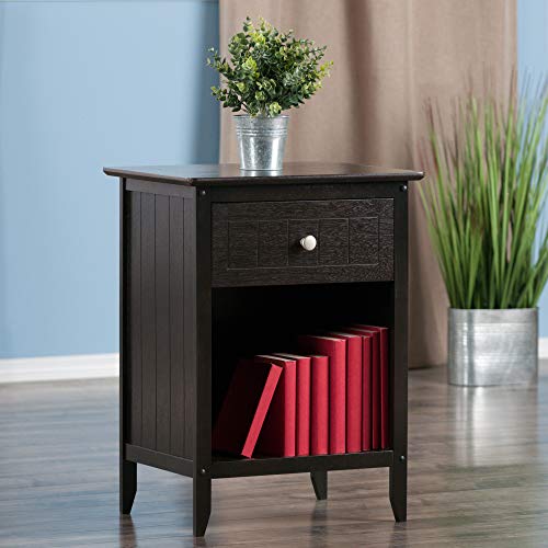 Ergode Wood Burke Home Office Printer Stand | Cottage Style Design | Adjustable Center Shelf | Ample Storage Space | Dark Coffee Finish | 19.84' W x 19.84' D x 31.1' H (23218-VV)