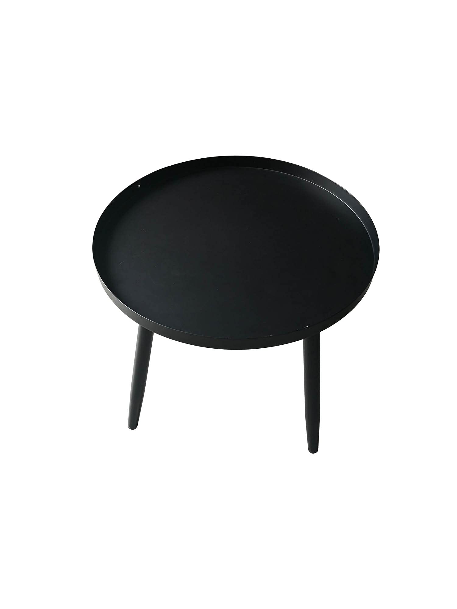 Pilaster Designs Modern 16&quot; Round Black Metal Scranton 3 Legged Side End Accent Table