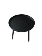 Pilaster Designs Modern 16" Round Black Metal Scranton 3 Legged Side End Accent Table
