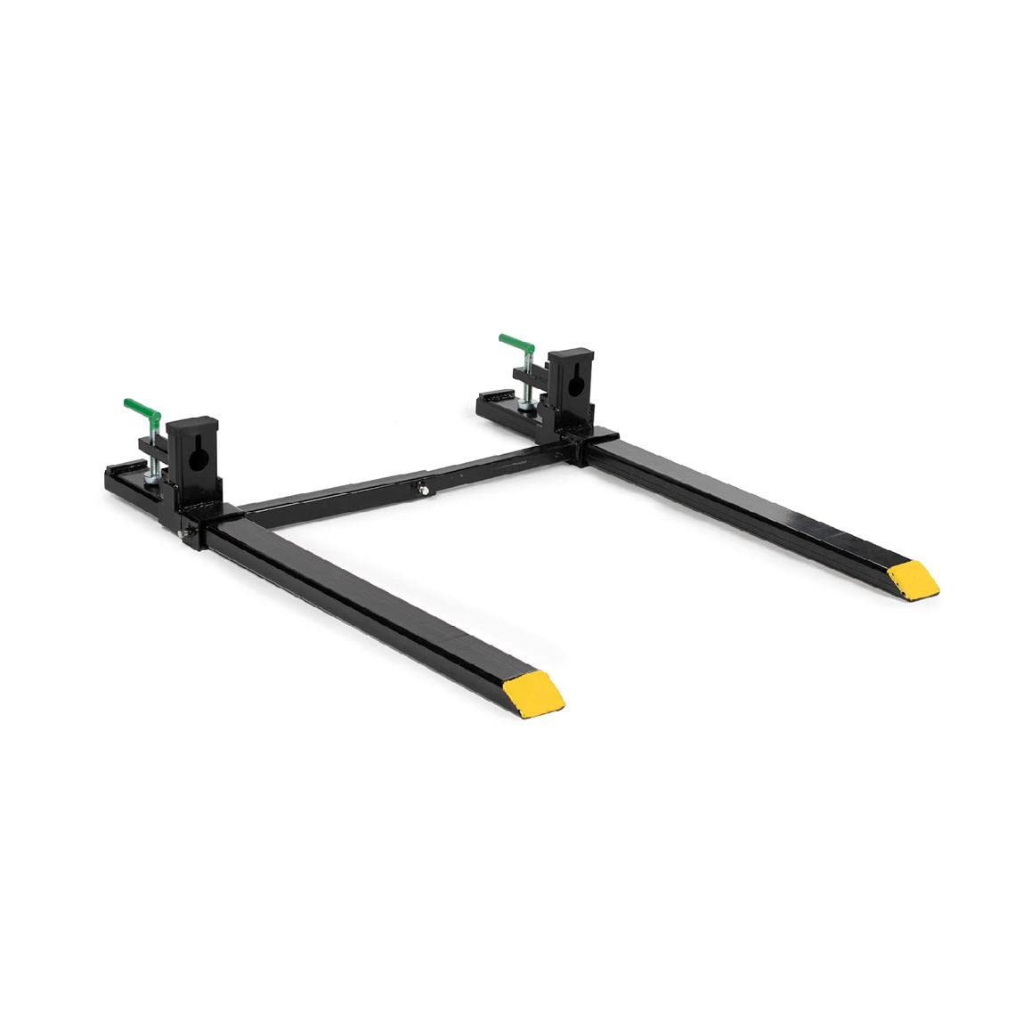 Titan Attachments Medium-Duty 60' Clamp-On Pallet Forks With Adjustable Stabilizer Bar, 46' X 4' Fork Length, Rated 4,000 Lb,