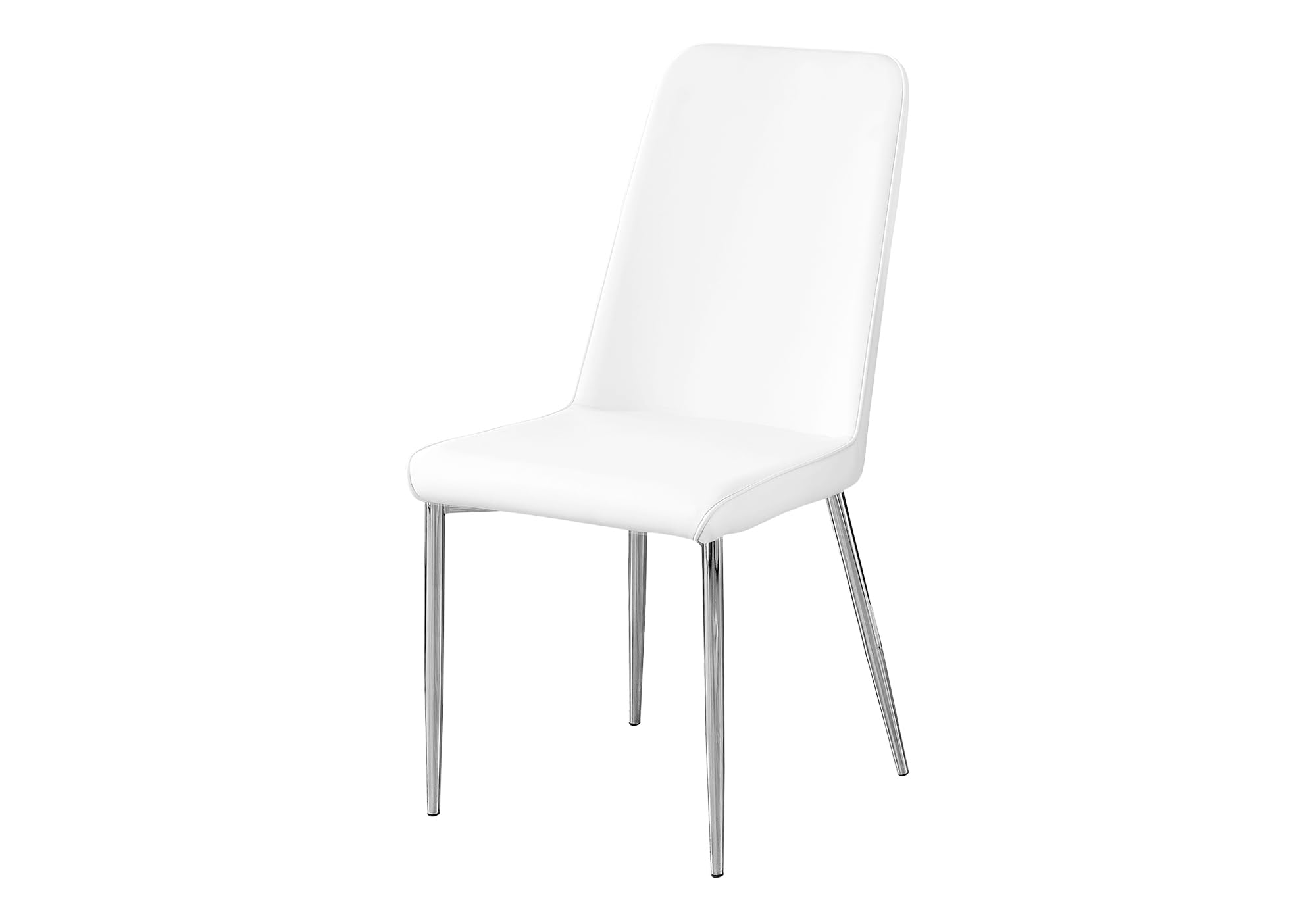 Monarch Specialties I 2 Piece Dining Chair-2Pcs Leather-Look/Chrome, 18&quot;L X 16.5&quot;D X 37&quot;H, White