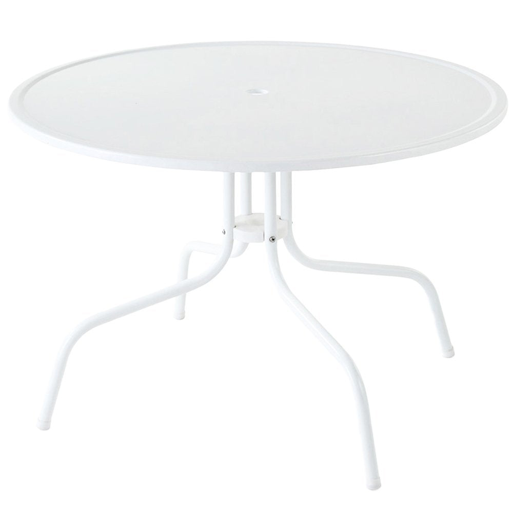 Crosley Furniture Griffith 5-Piece Outdoor Dining Set for 4, Retro Metal Round Patio Table and Chairs, Sky Blue